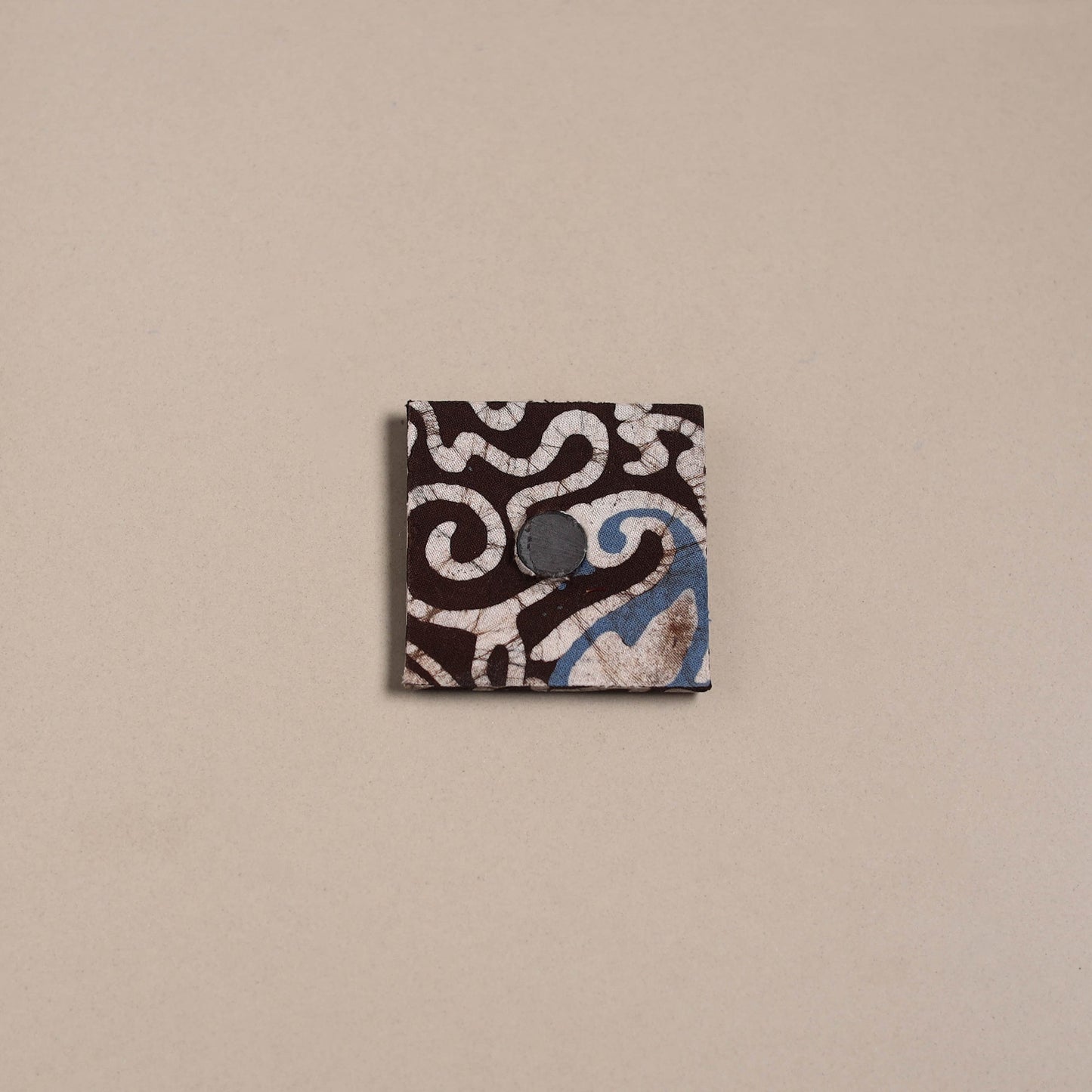 Brown - mirror work handmade fabart jute magnet 11
