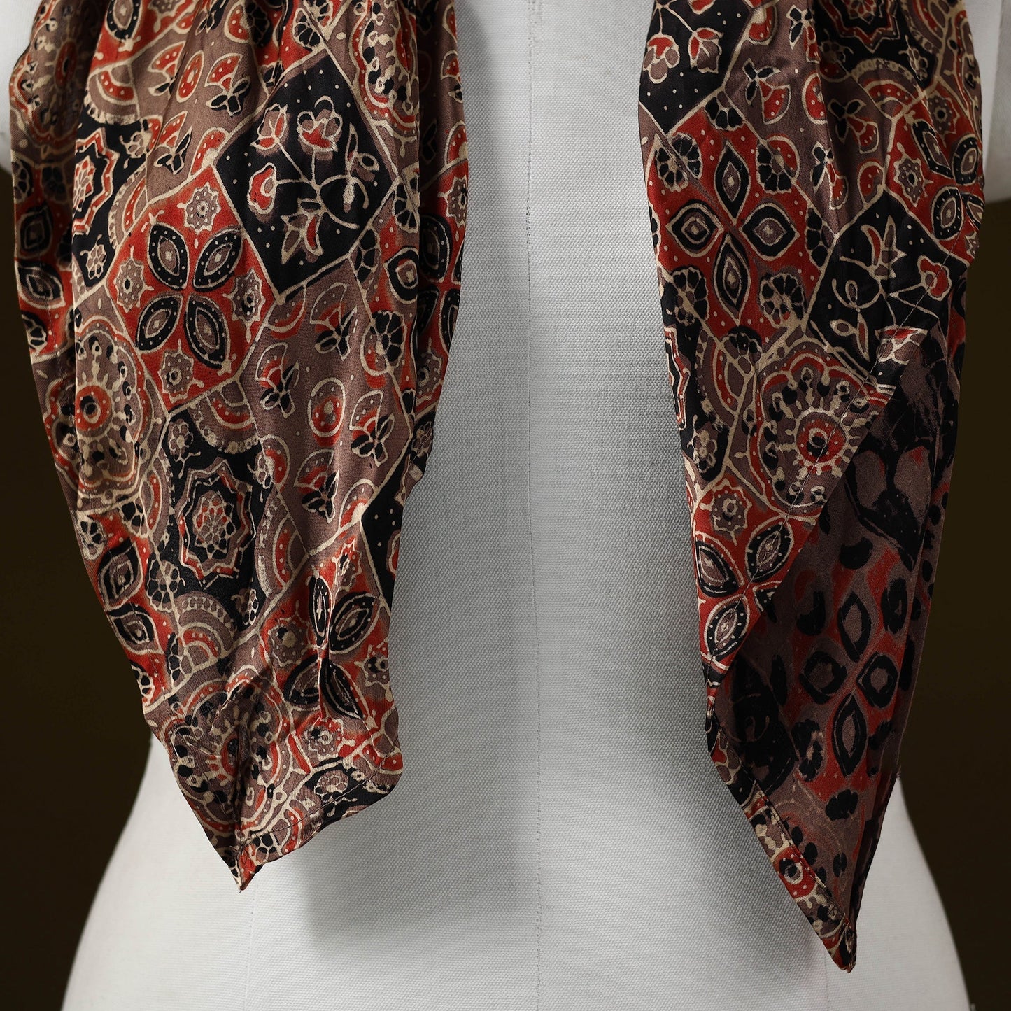 Modal silk pendant necklace scarf 51 - handcrafted