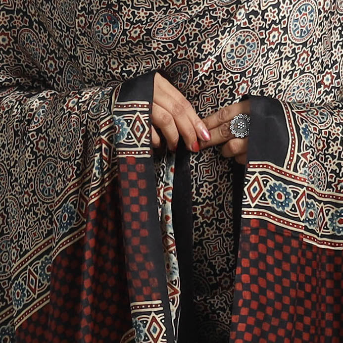 Brown - modal silk dupatta 95 - handcrafted