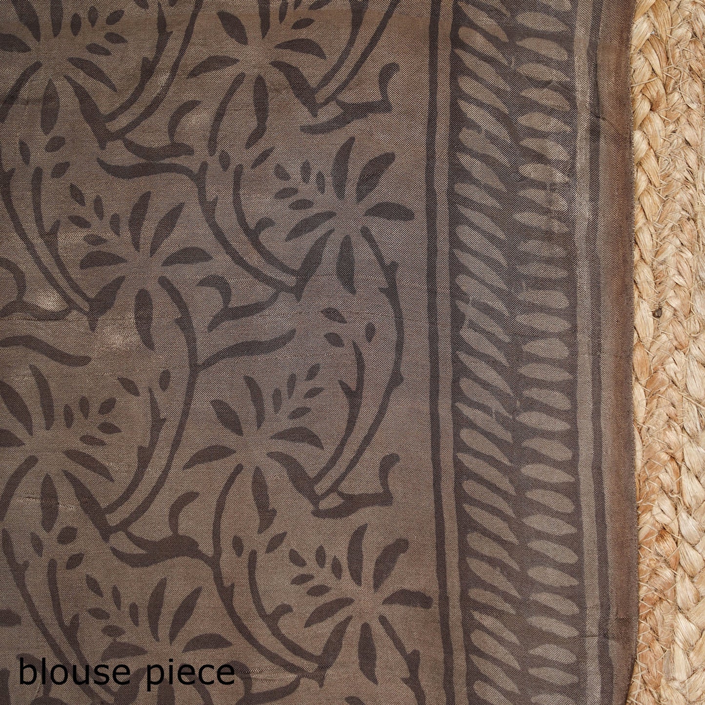 Brown - modal silk hand bagru saree 08 - handcrafted