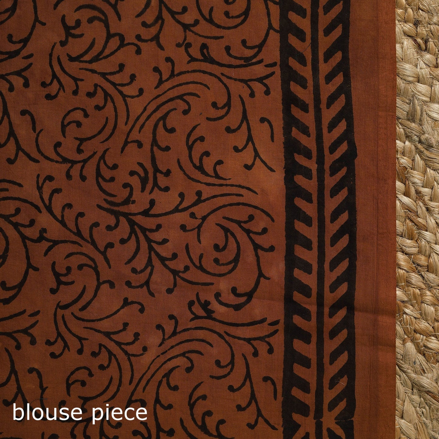 Orange - mul cotton bagru saree 04 - handcrafted