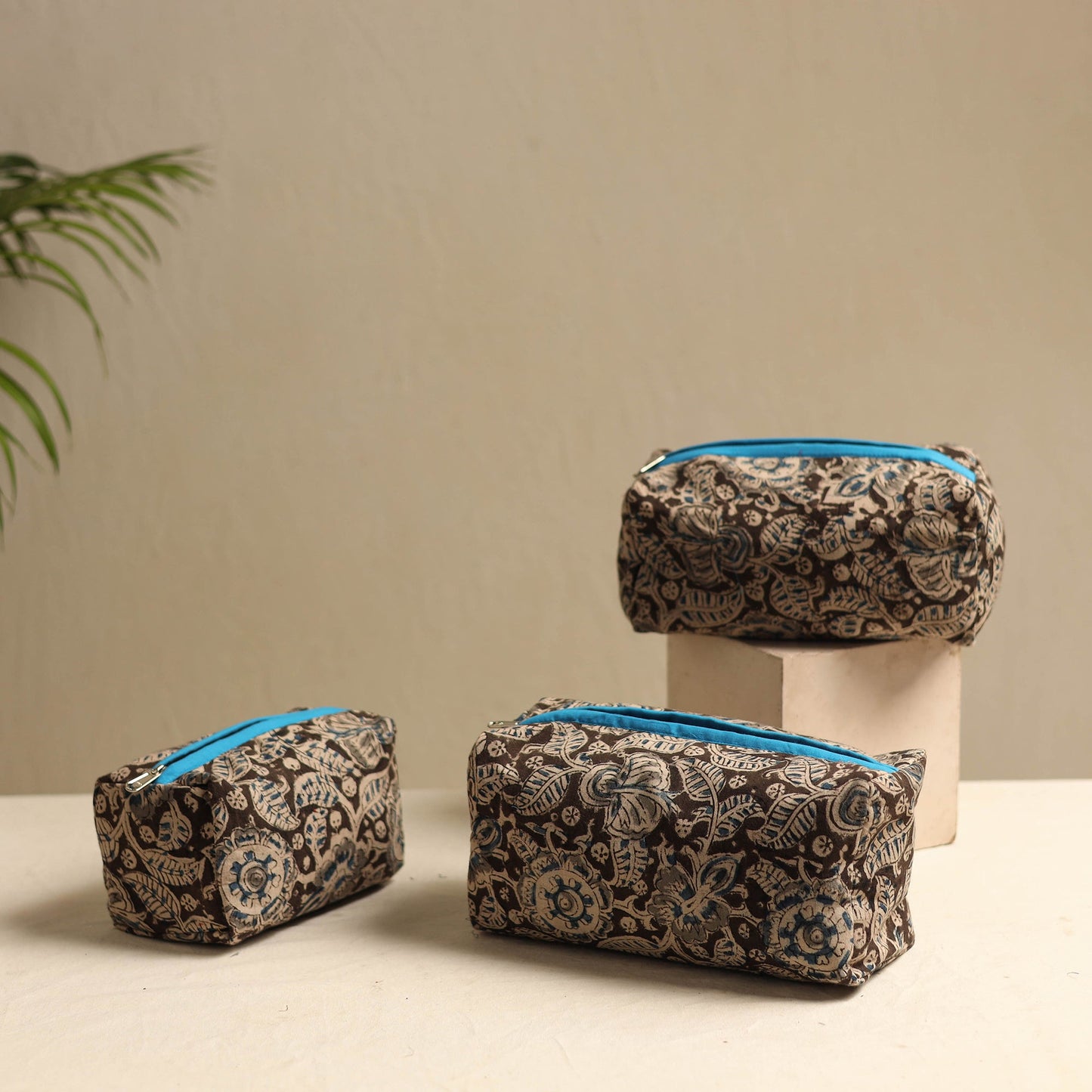 Brown Multipurpose Handmade Toiletry Bags (Set of 3)