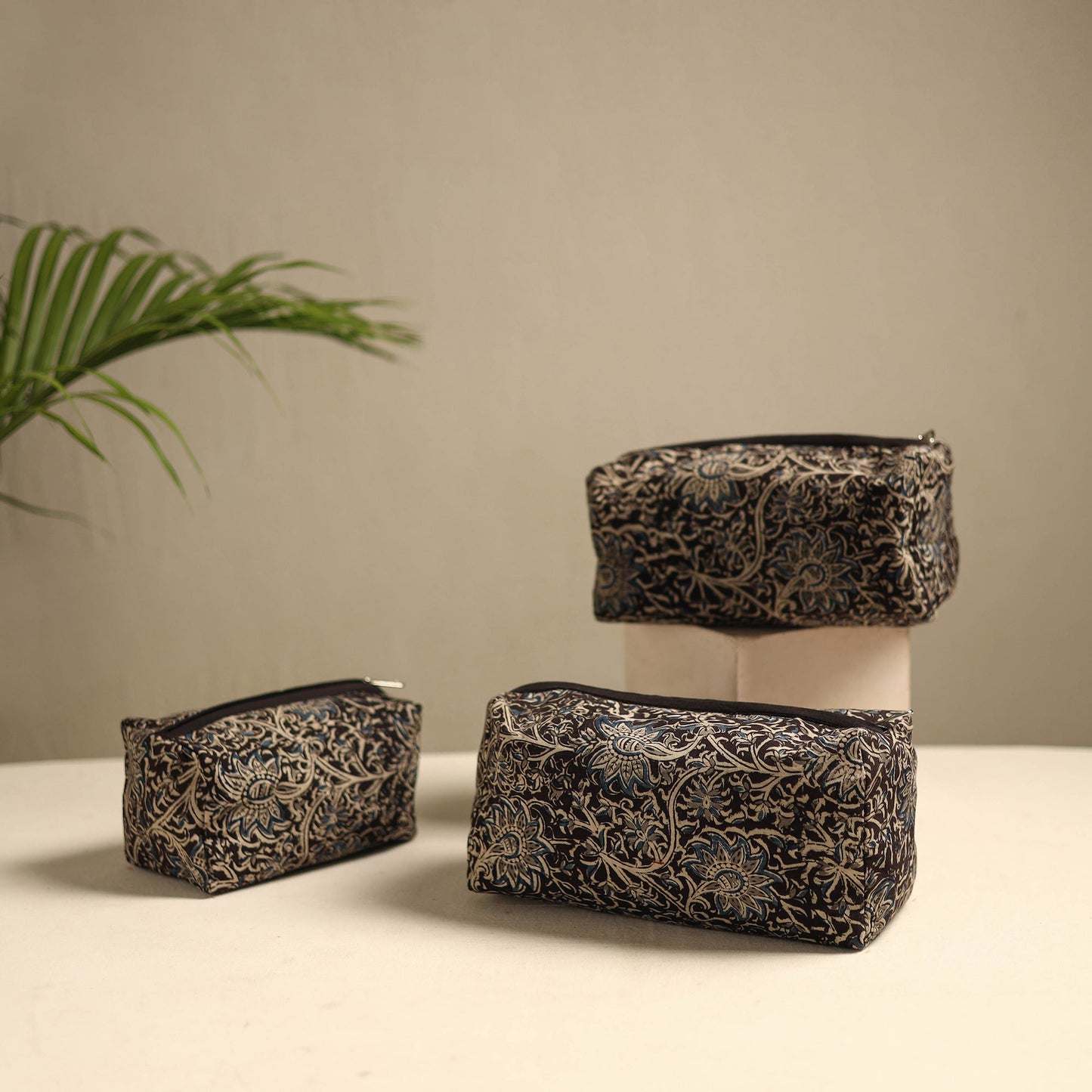 Brown Multipurpose Handmade Toiletry Bags (Set of 3)