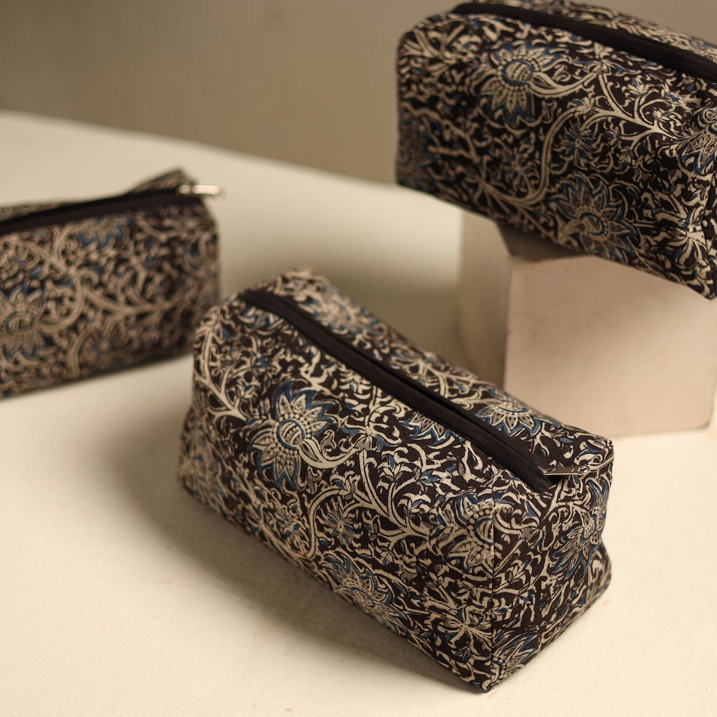 Brown Multipurpose Handmade Toiletry Bags (Set of 3)