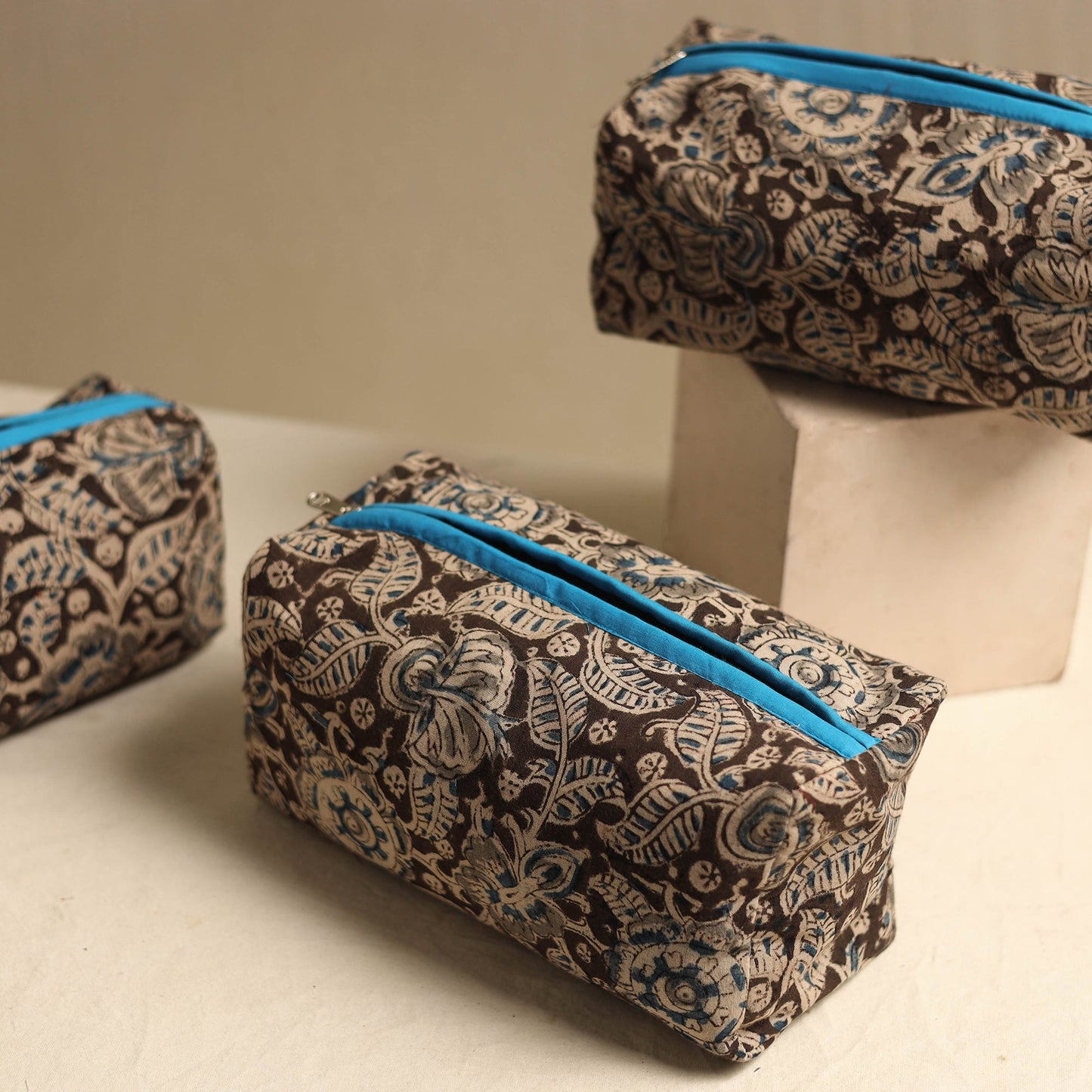 Brown Multipurpose Handmade Toiletry Bags (Set of 3)