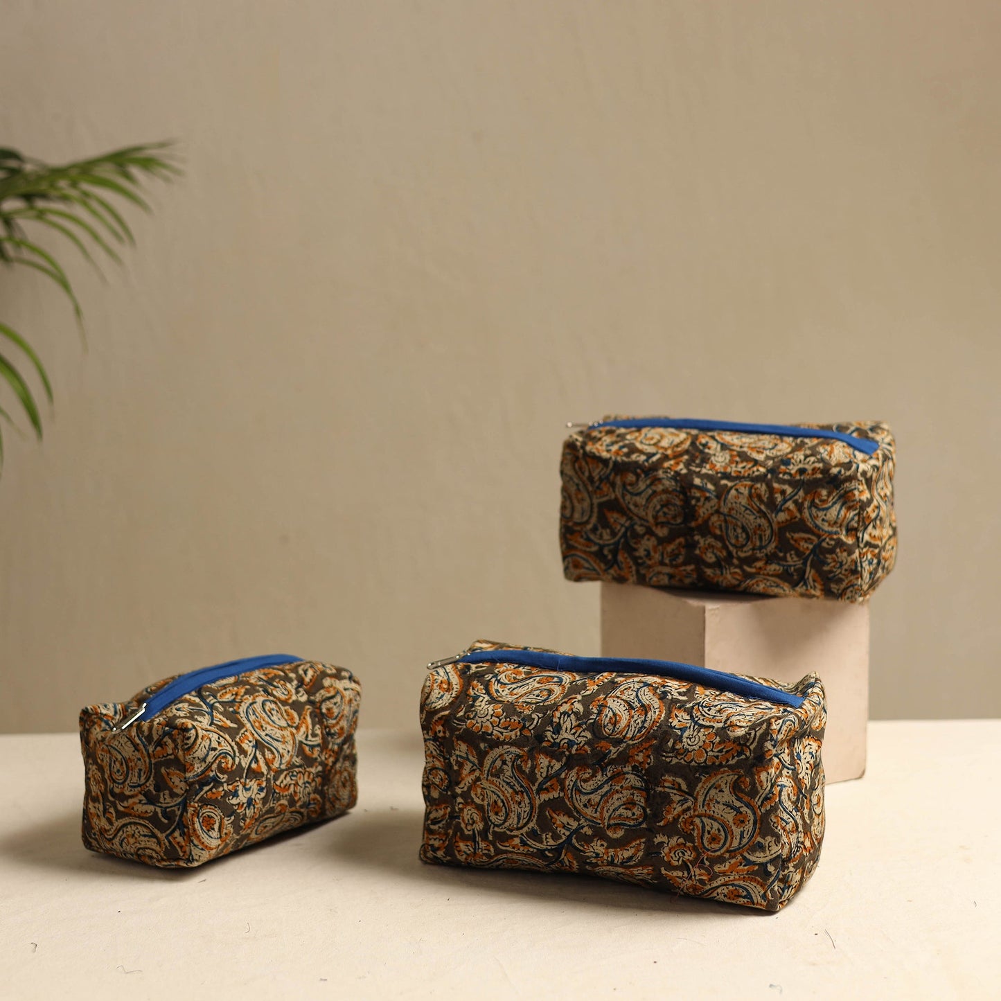 Brown Multipurpose Handmade Toiletry Bags (Set of 3)