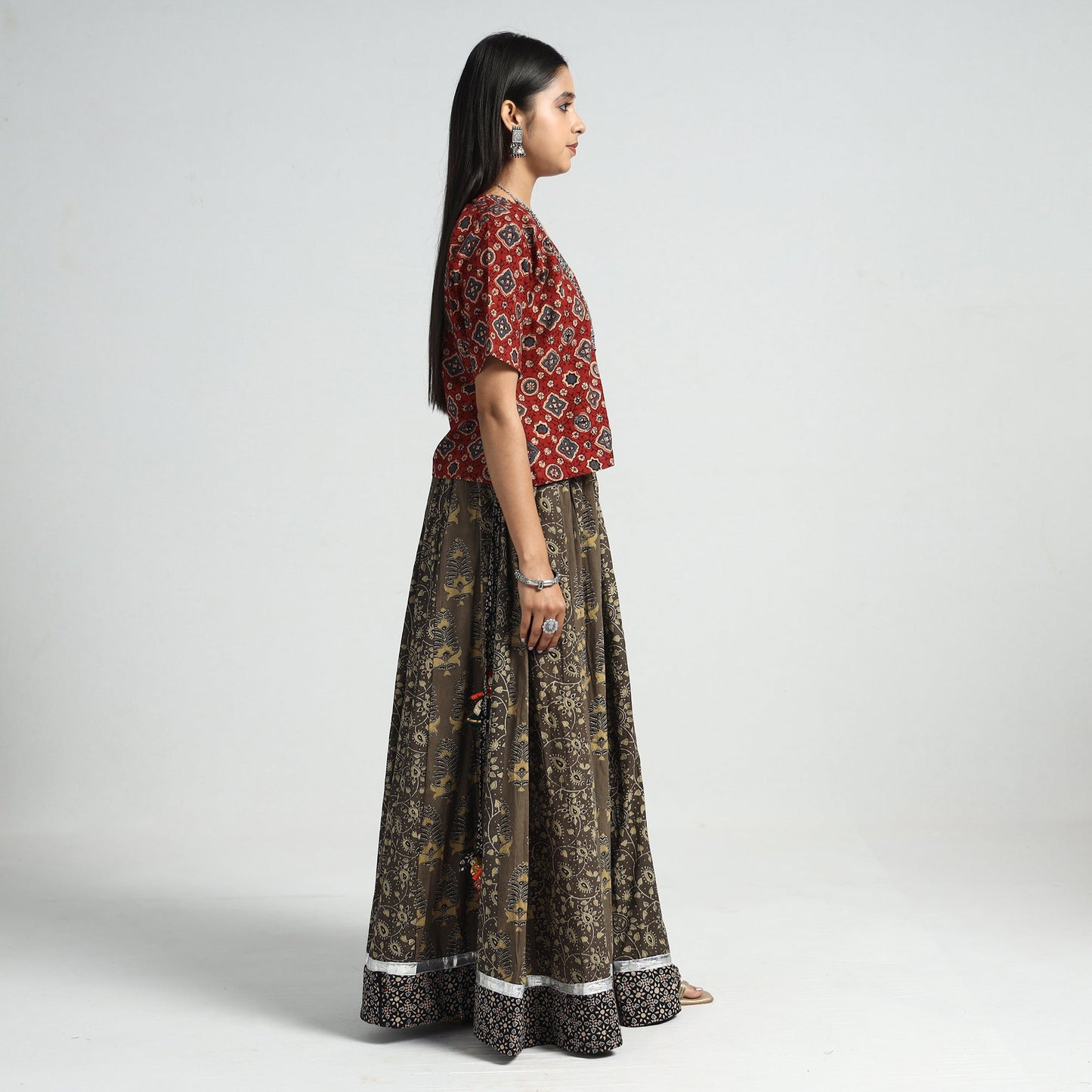 ajrakh cotton skirt