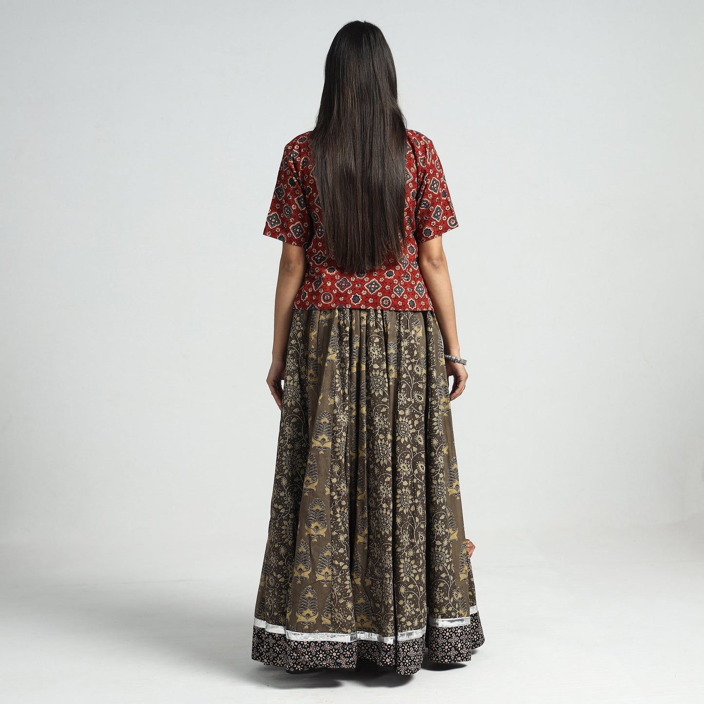 ajrakh cotton skirt