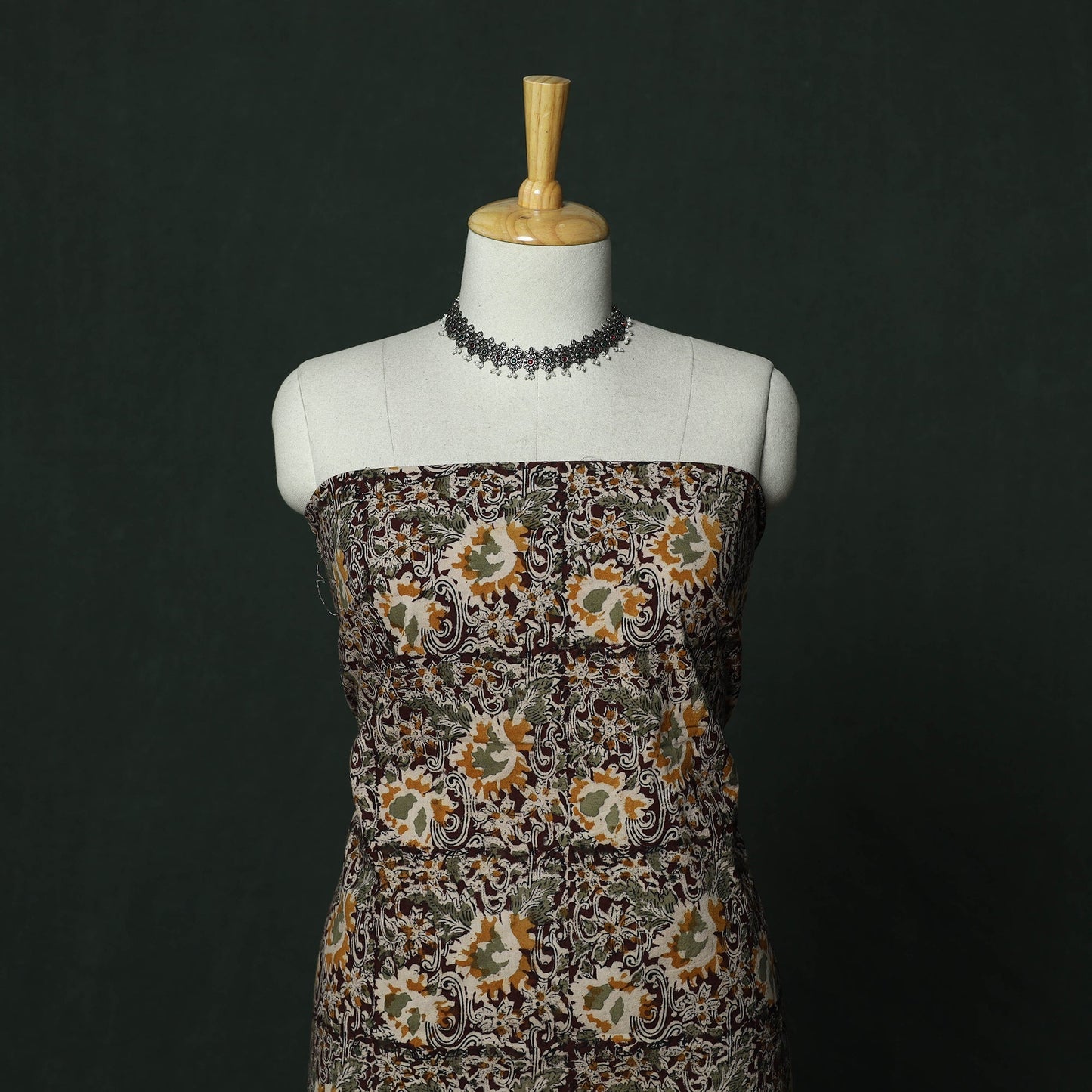 Natural dyed block print cotton pedana kalamkari 2pc