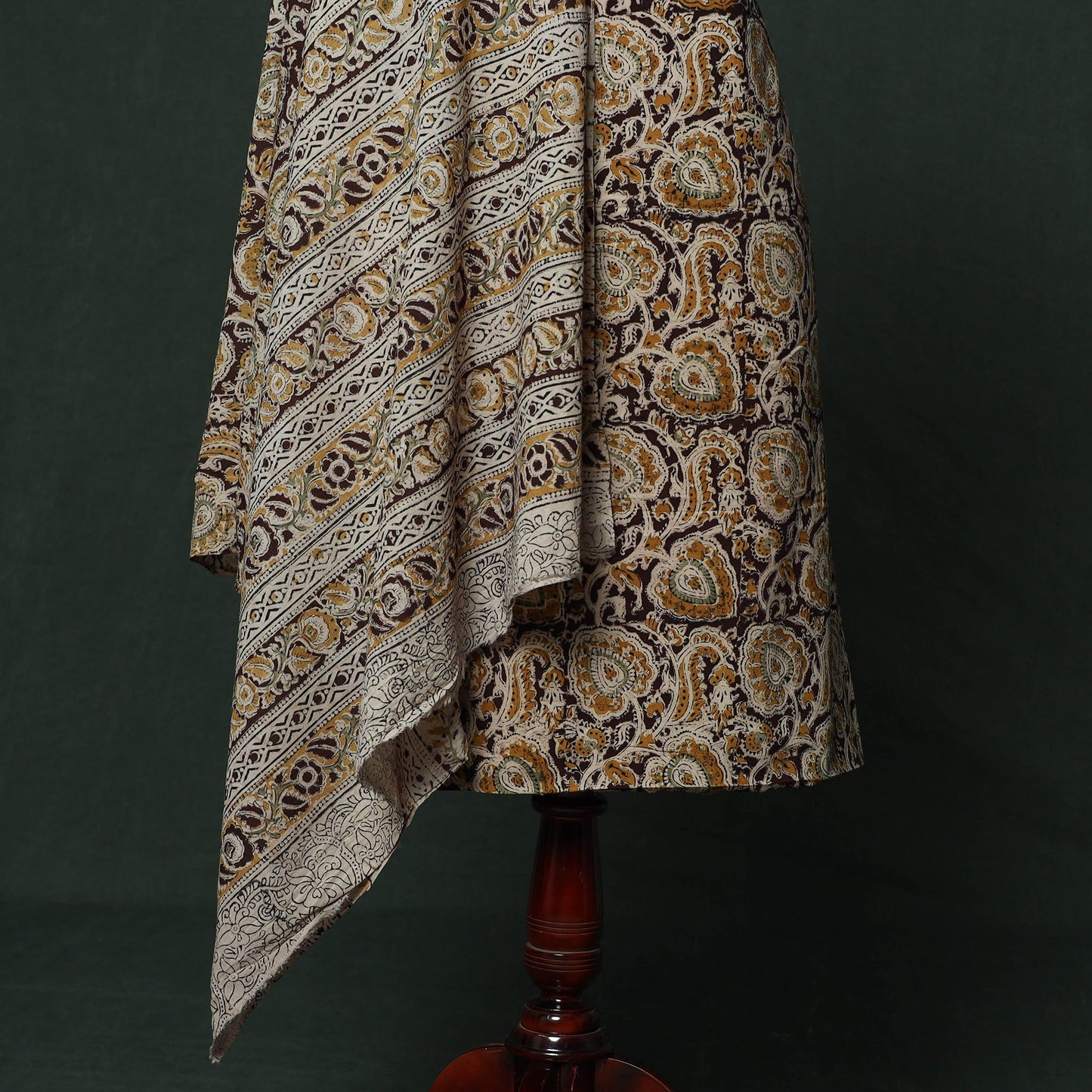 Natural dyed block print cotton pedana kalamkari 2pc