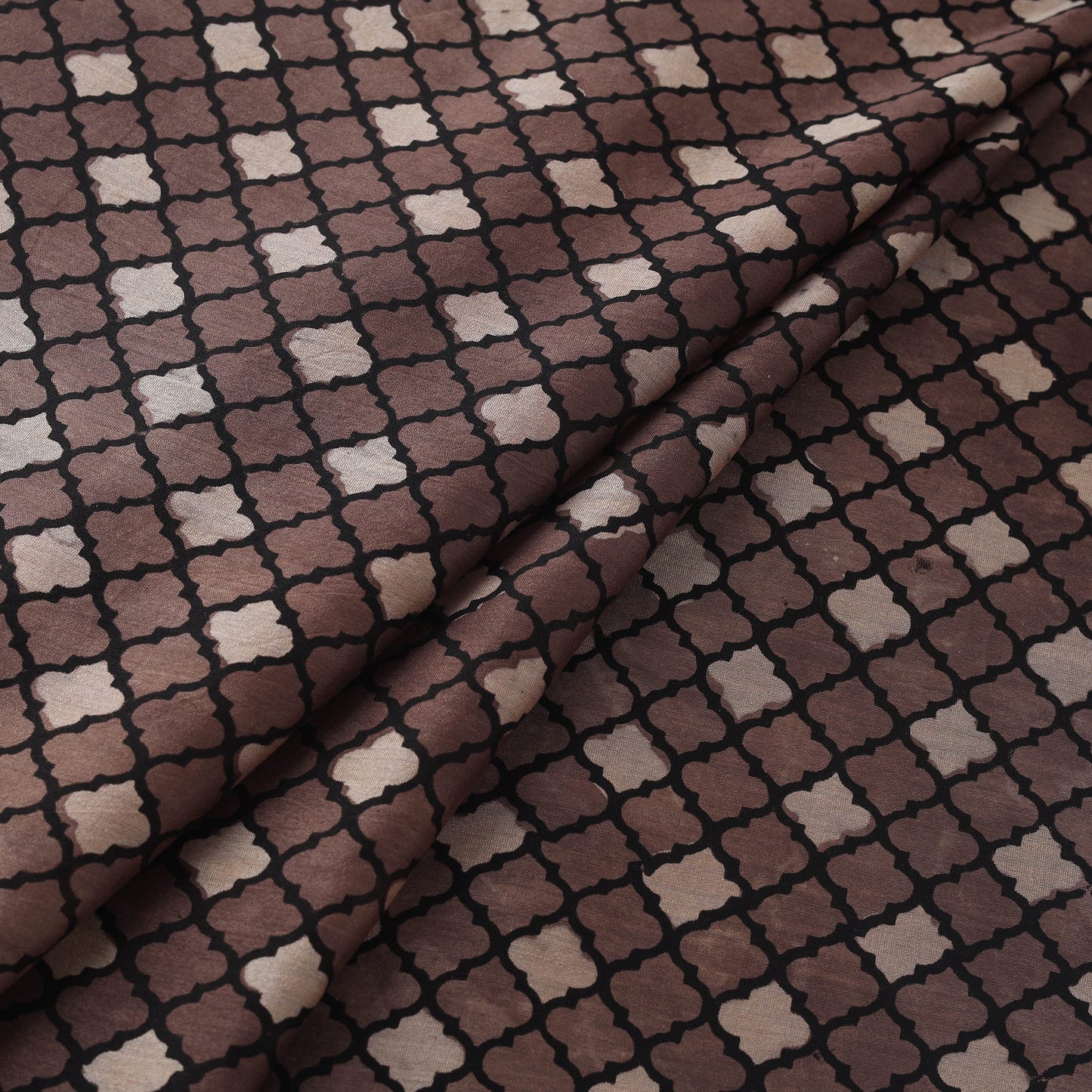 Natural dyed chanderi silk kutch hand block ajrakh print