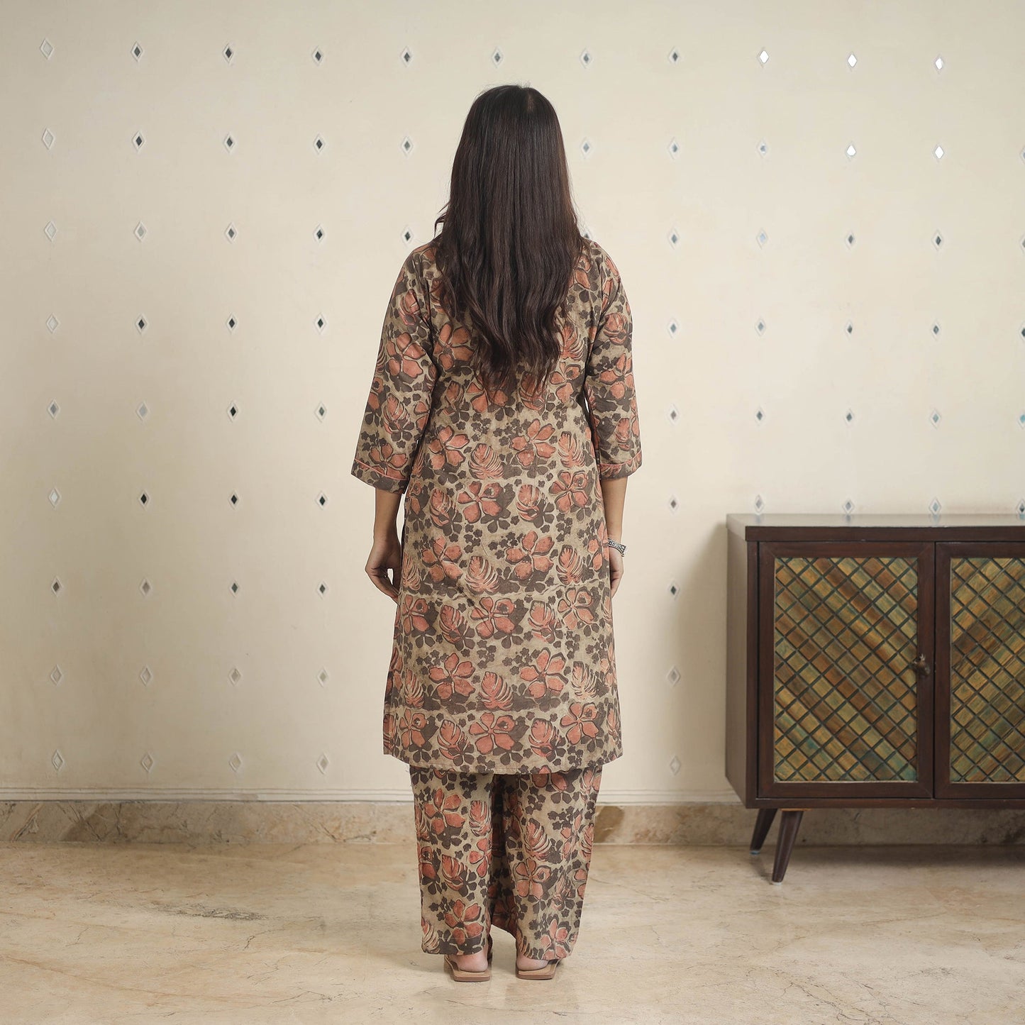 Brown - natural dyed cotton bagru dabu co-ord set 13