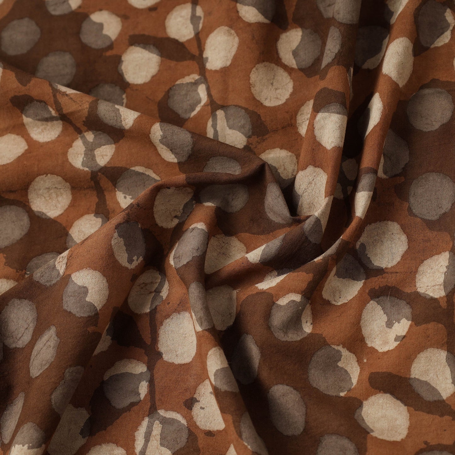 Brown Natural Dyed Cotton Bindaas Block Print Fabric
