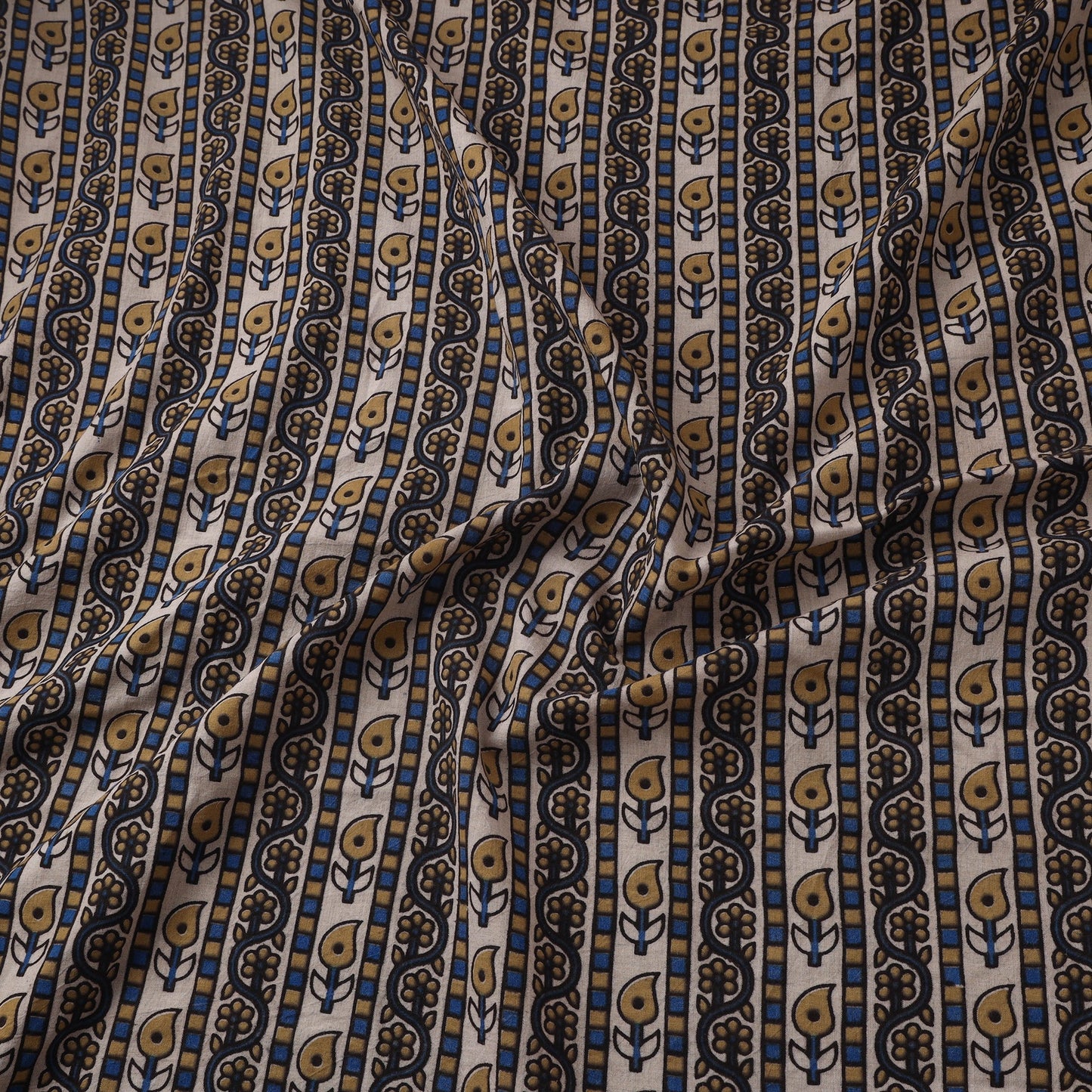 Natural dyed cotton kutch hand block ajrakh print fabric 25