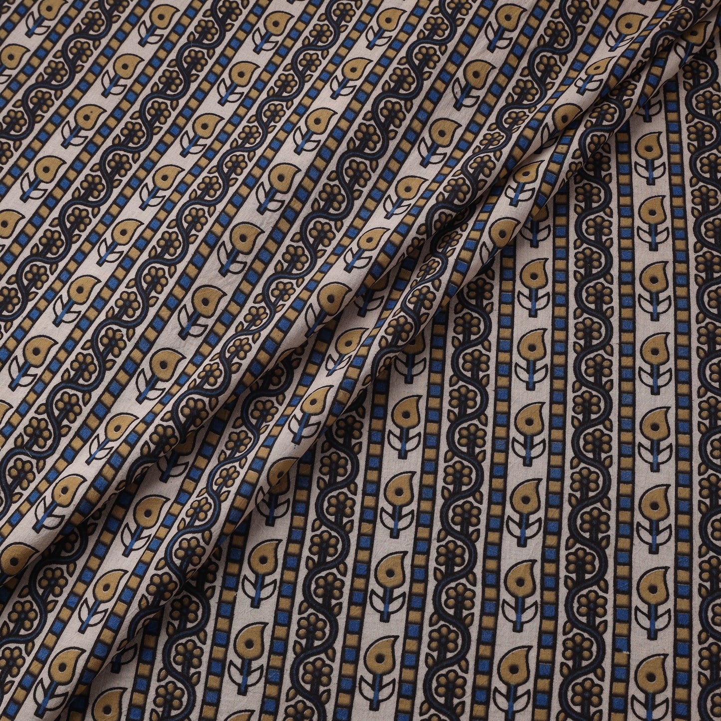 Natural dyed cotton kutch hand block ajrakh print fabric 25