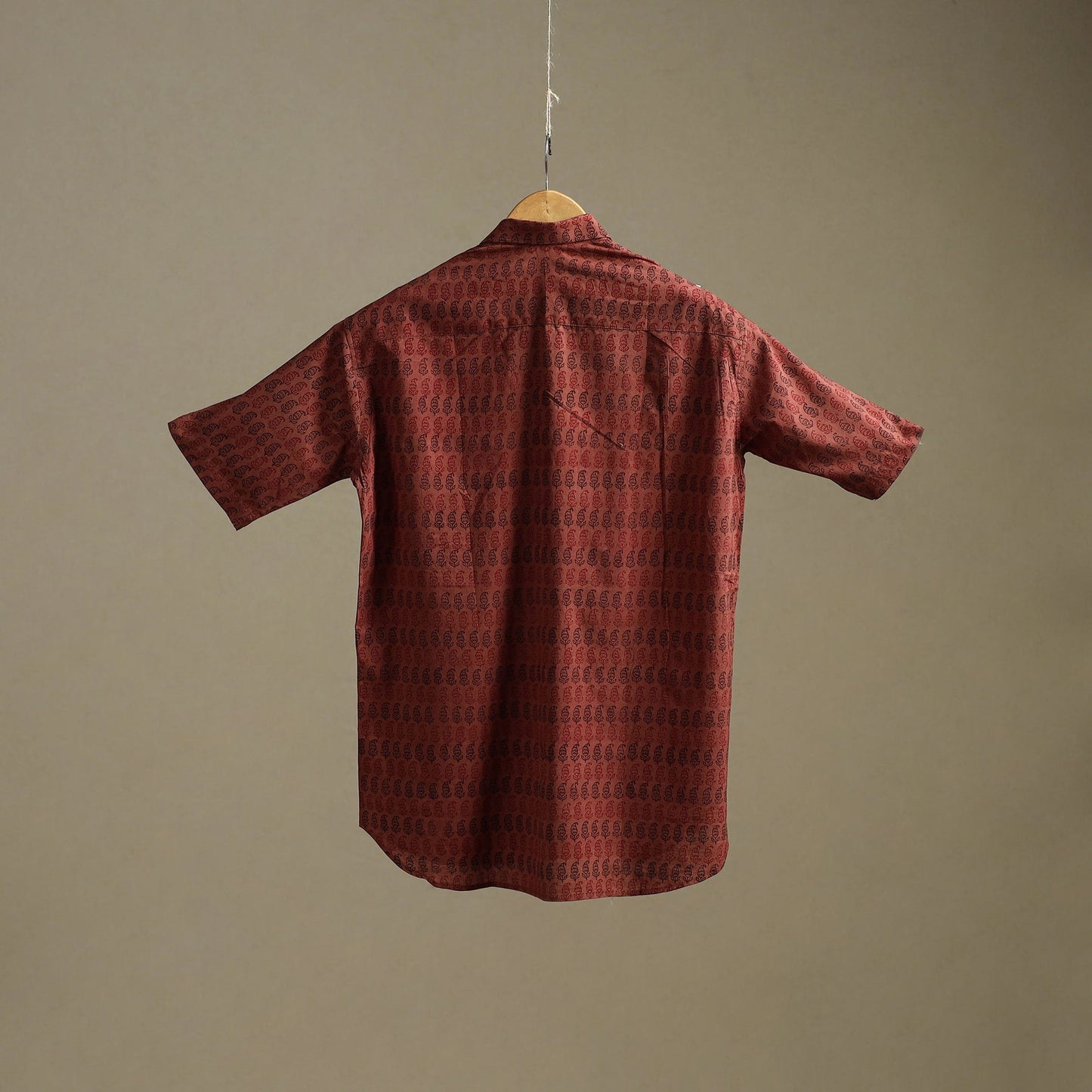 Natural dyed cotton men half sleeve hand bagh shirt 14