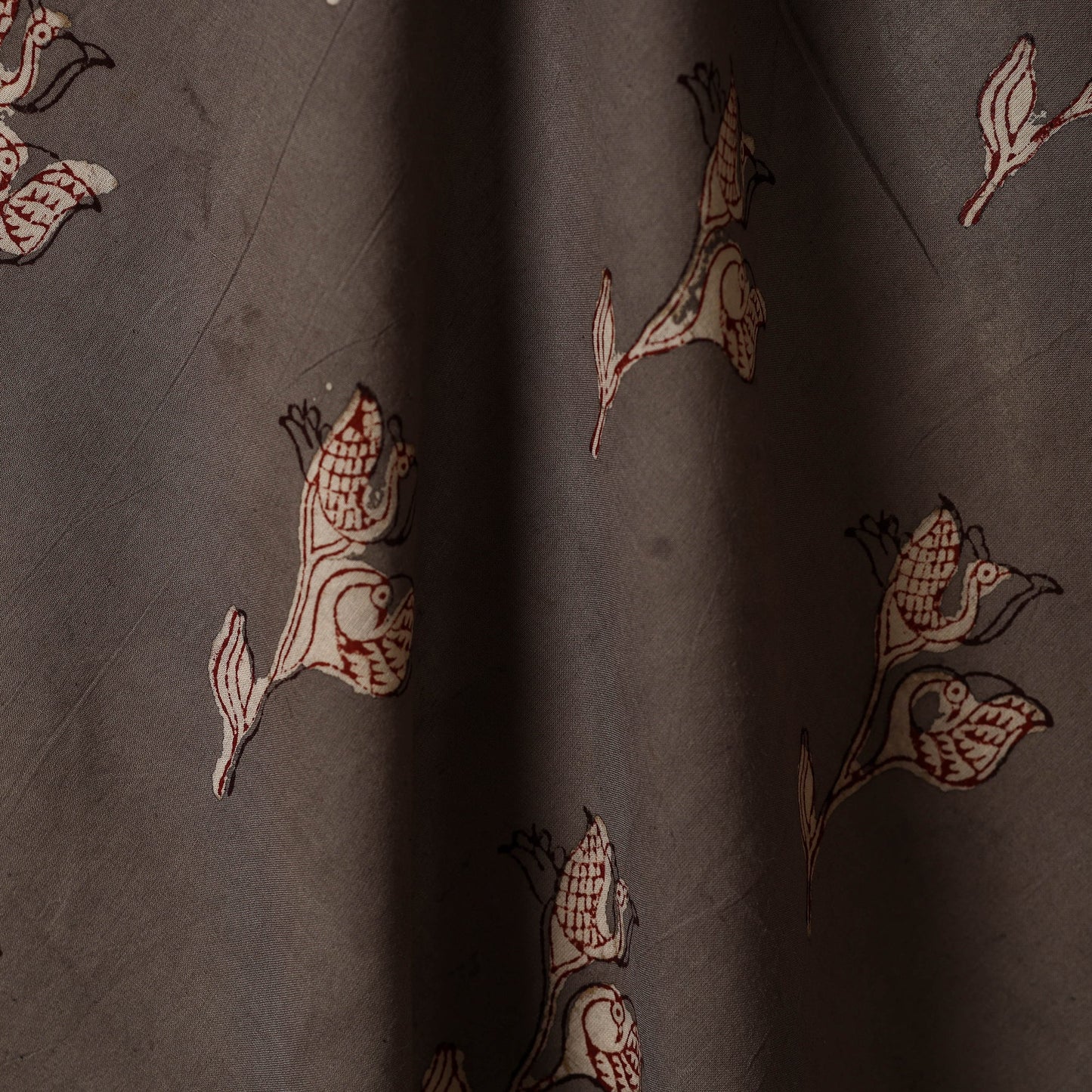 Brown - natural dyed cotton nandana fabric 06 - handcrafted