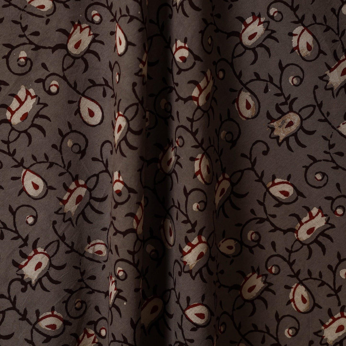 Brown - natural dyed cotton nandana fabric 08 - handcrafted