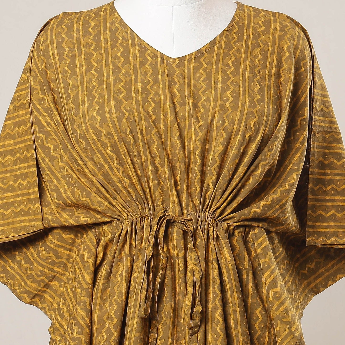 Buy Hand Block Printed Cotton Kaftan with Tie-Up Waist l iTokri.com