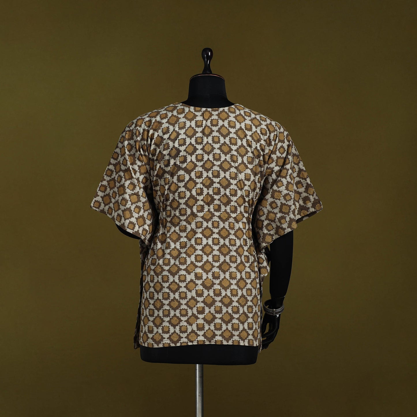Natural dyed hand akola cotton short kaftan 43 - handcrafted