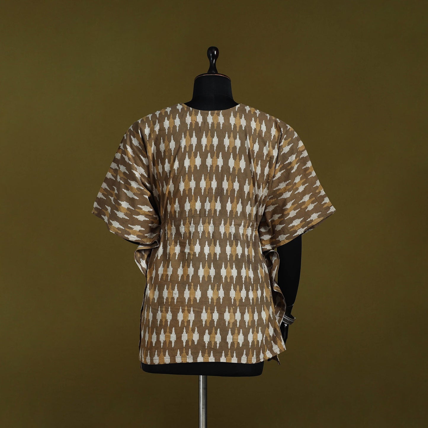 Natural dyed hand akola cotton short kaftan 48 - handcrafted