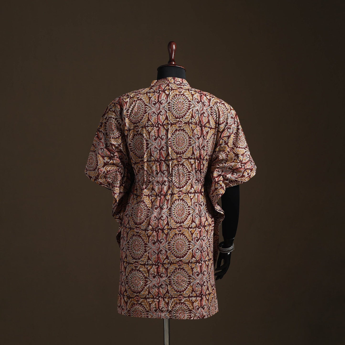 Natural dyed hand block kalamkari print cotton kaftan