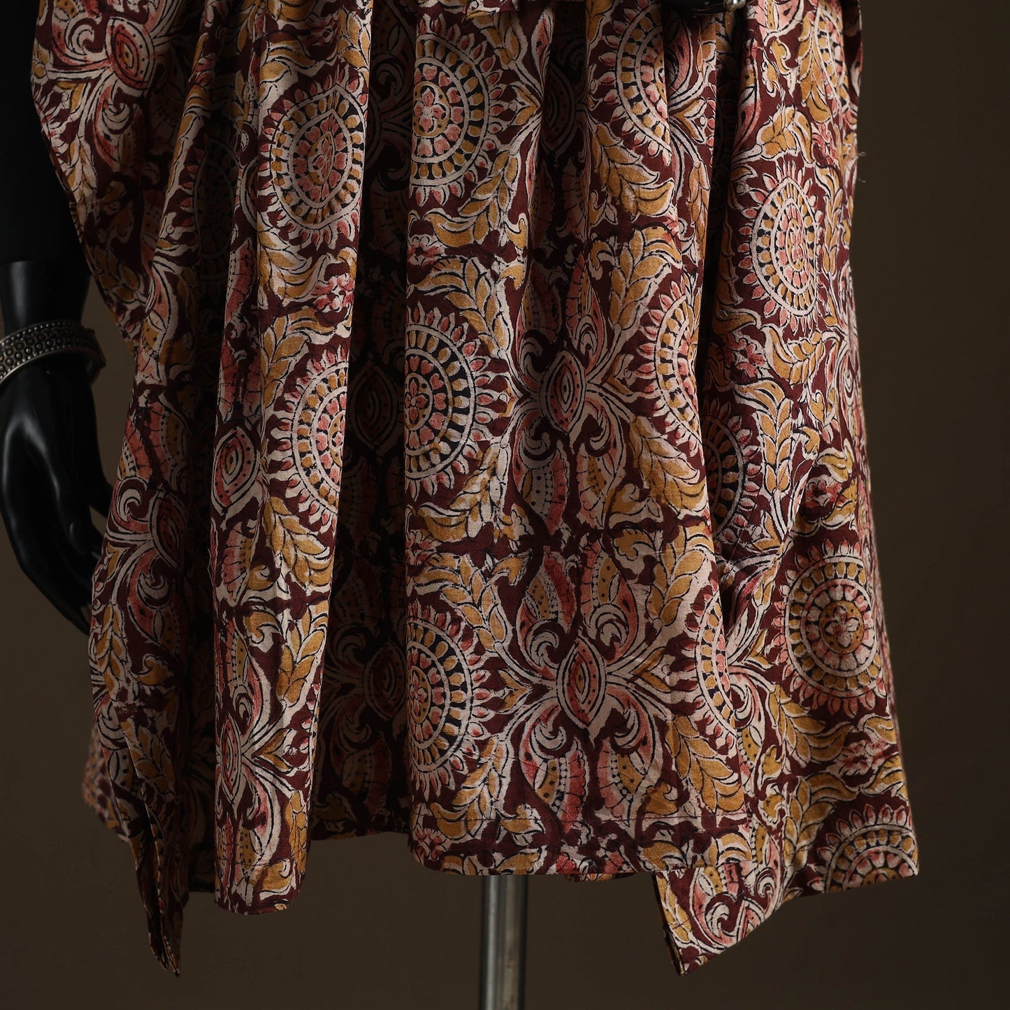 Natural dyed hand block kalamkari print cotton kaftan