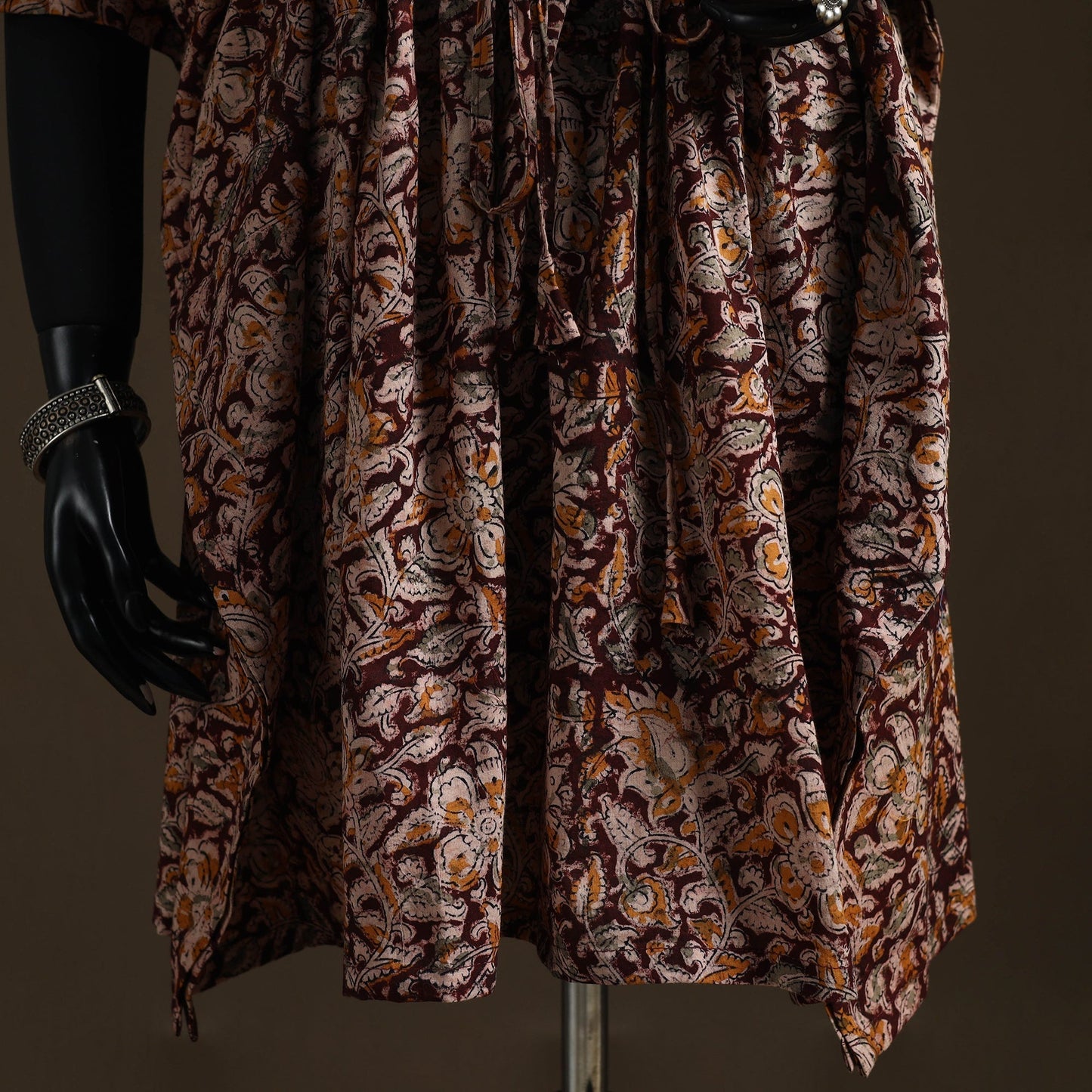 Natural dyed hand block kalamkari print cotton kaftan
