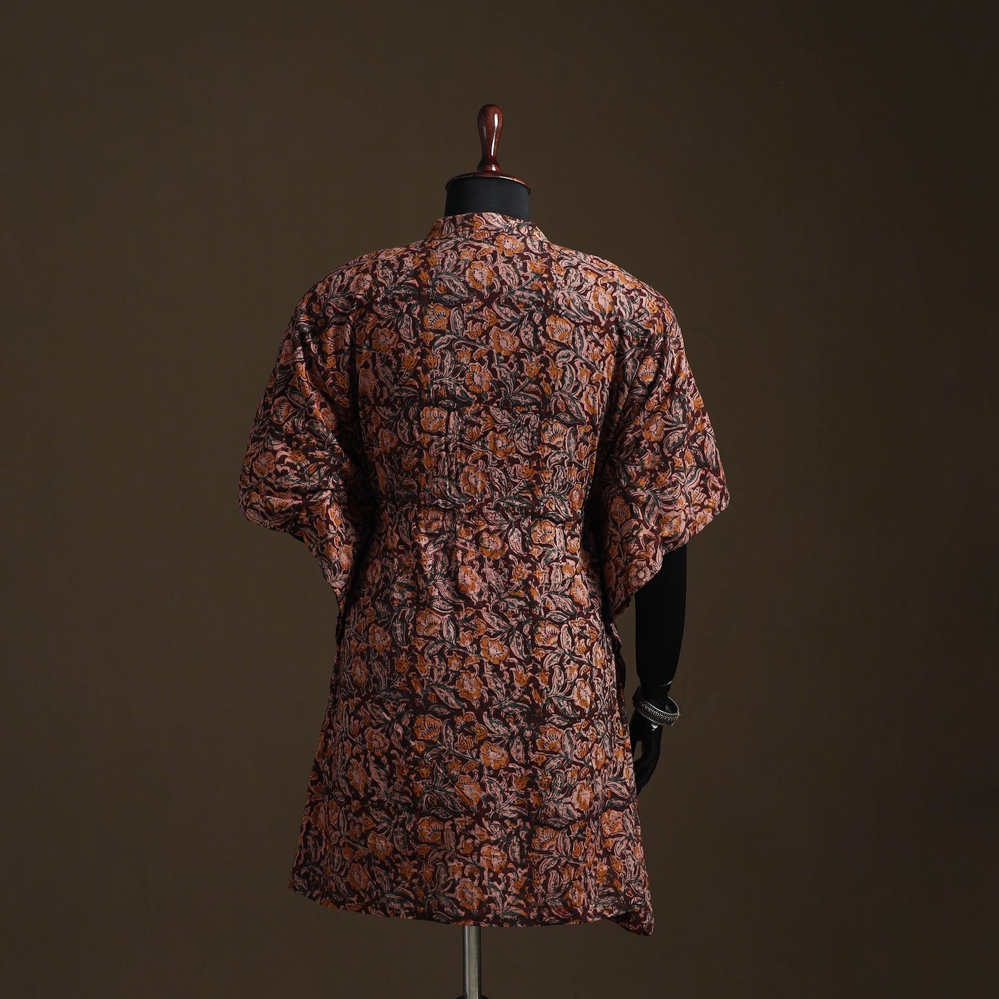 Natural dyed hand block kalamkari print cotton kaftan
