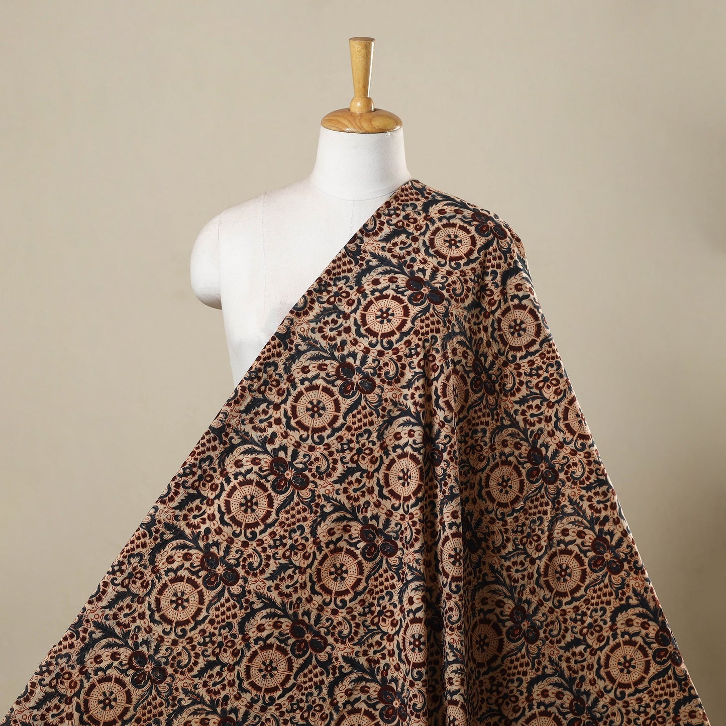 Natural dyed hand cotton pedana kalamkari fabric 02