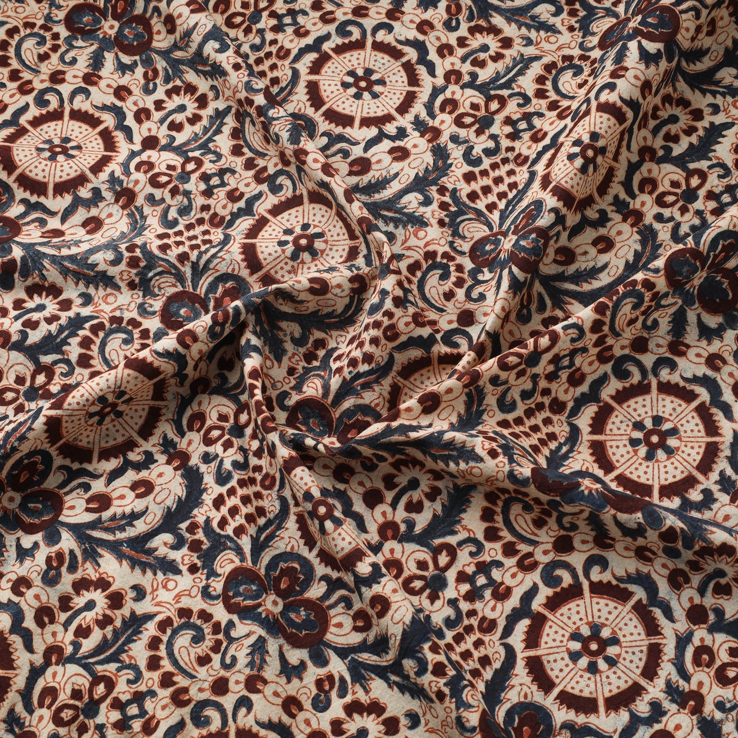 Natural dyed hand cotton pedana kalamkari fabric 02