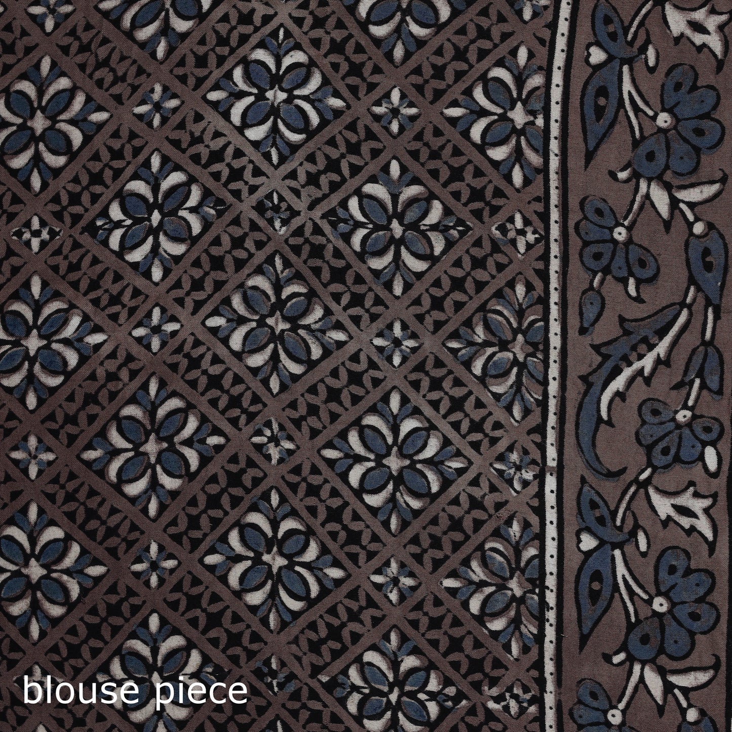 Natural dyed modal silk kutch hand block print ajrakh saree
