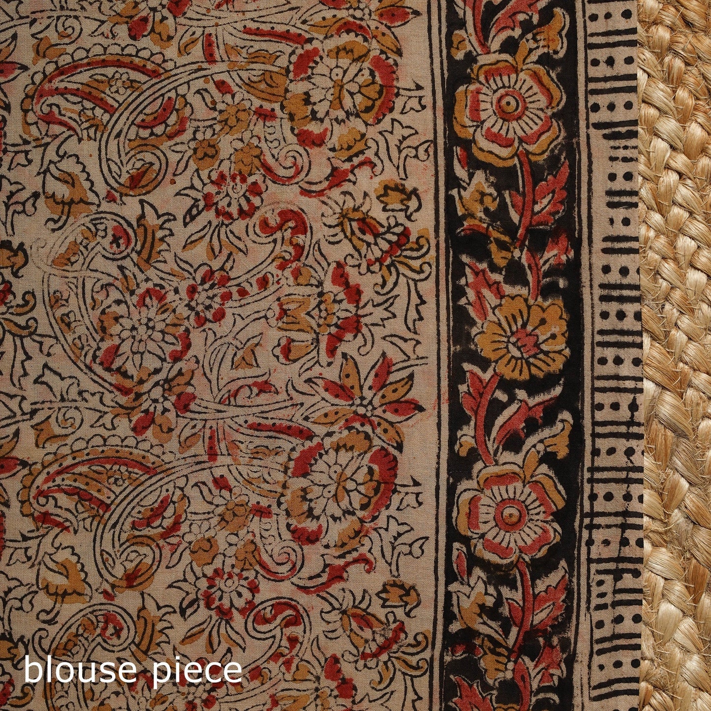 Brown - natural dyed pedana cotton kalamkari saree 26