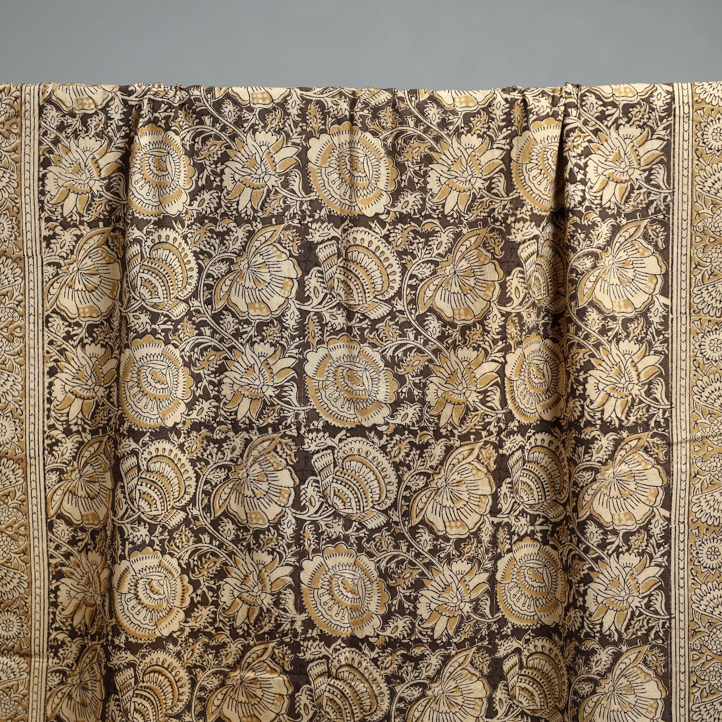 Natural dyed pedana kalamkari printed handloom cotton towel