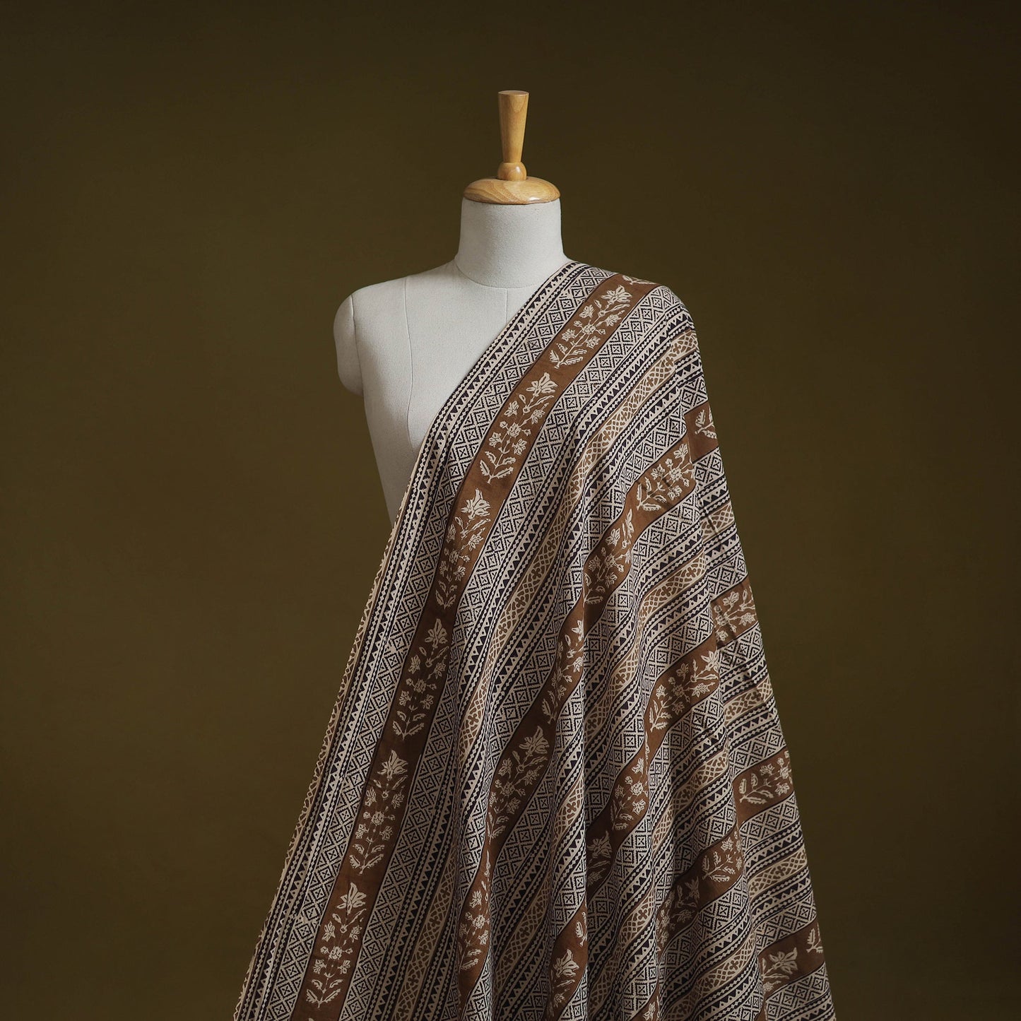 Natural dyed pure cotton hand block bagh print fabric 07