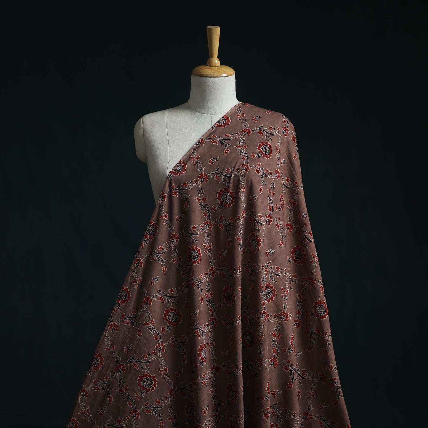 Natural dyed pure mul cotton hand block ajrakh print fabric