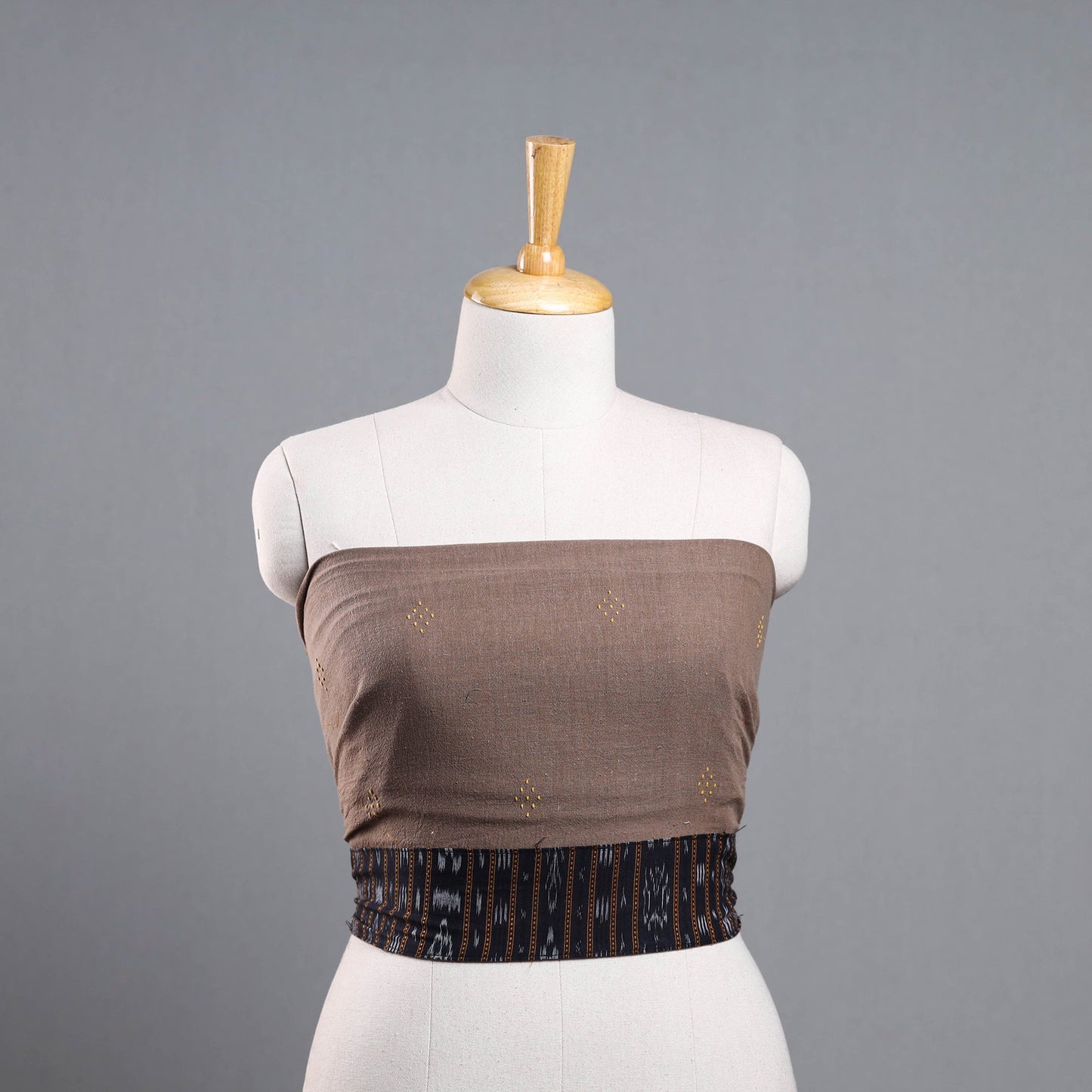 Brown - organic kala cotton handloom blouse piece 21