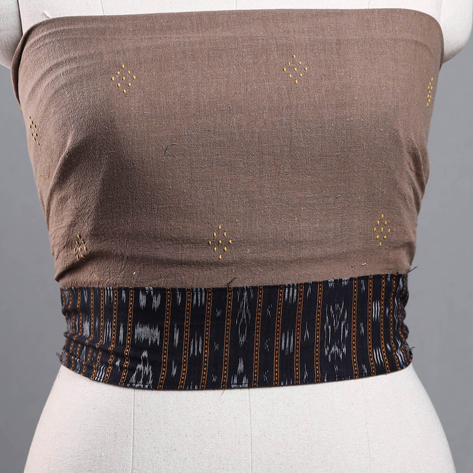 Brown - organic kala cotton handloom blouse piece 21