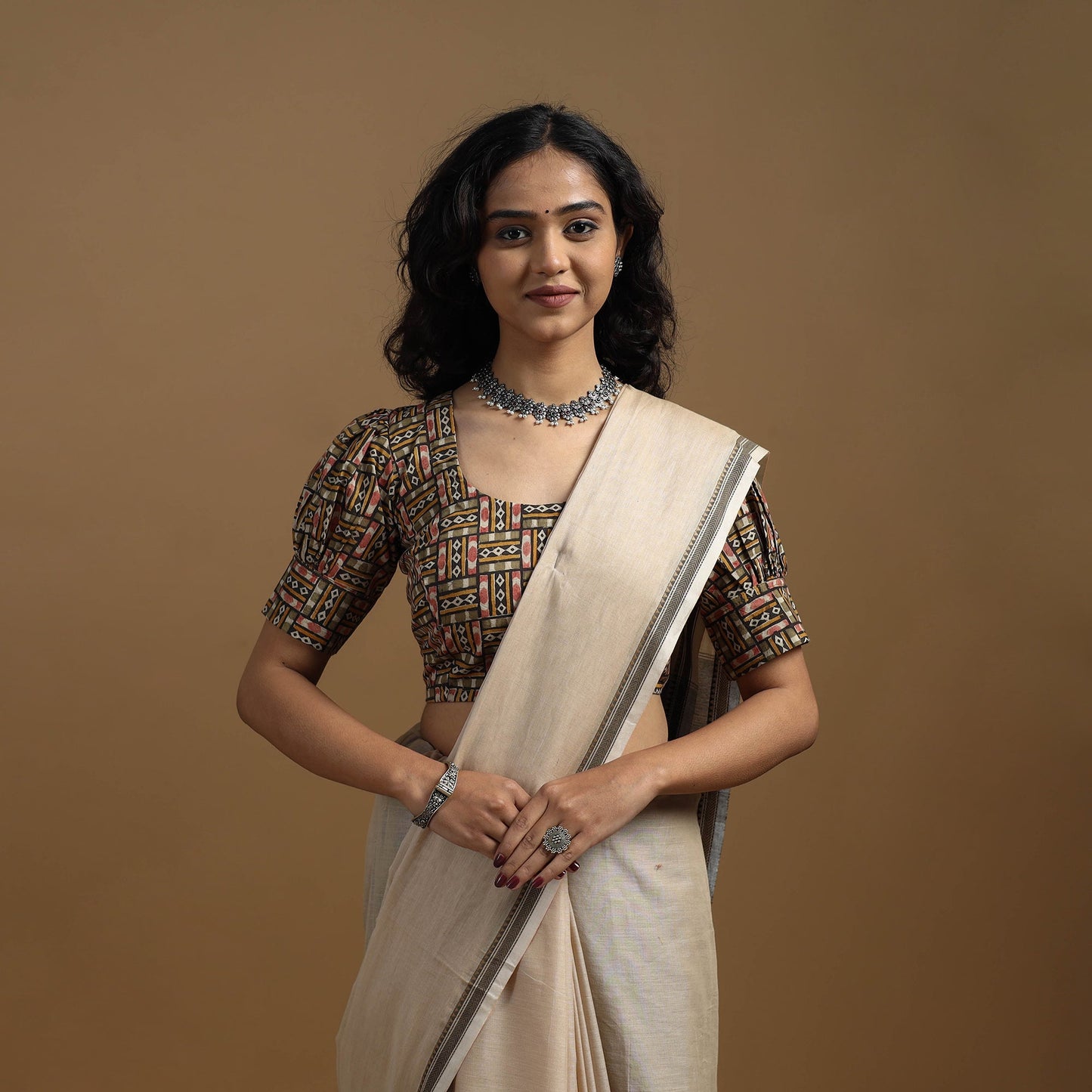 Pedana cotton natural dyed kalamkari readymade blouse 10
