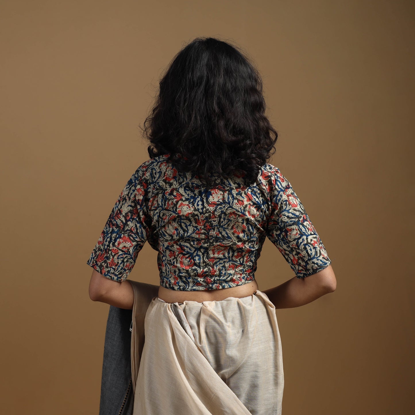 Pedana cotton natural dyed kalamkari readymade blouse 01