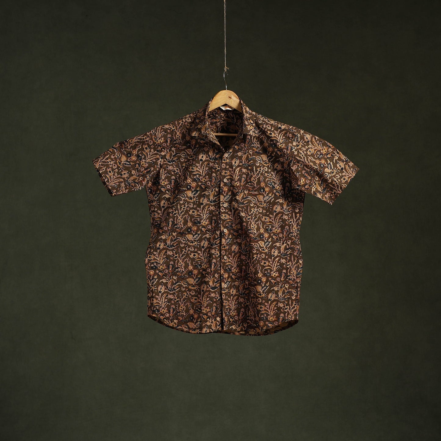 Pedana hand block print natural dyed cotton half sleeve men