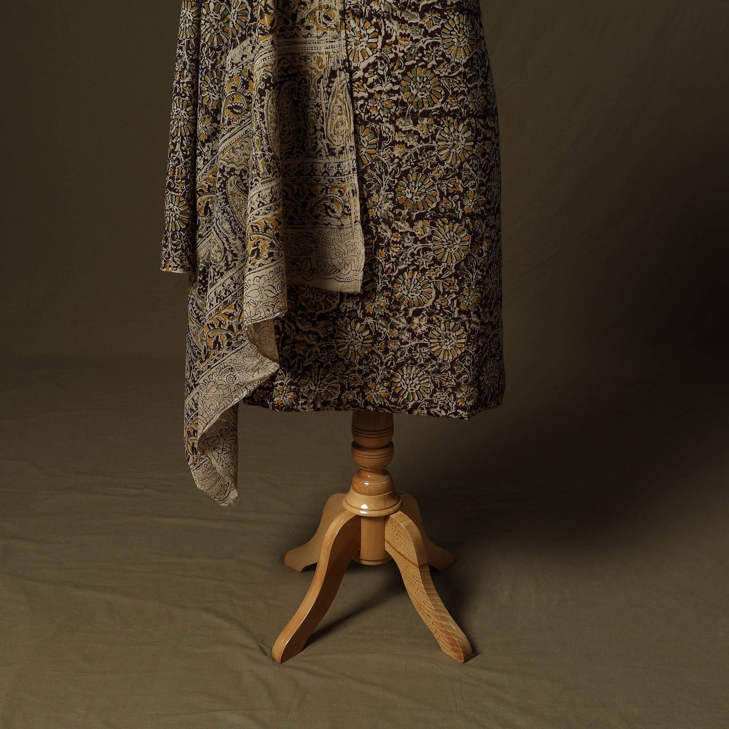 Pedana hand block print natural dyed cotton kalamkari 2pc