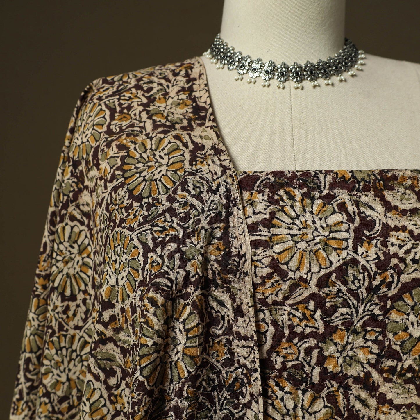 Pedana hand block print natural dyed cotton kalamkari 2pc