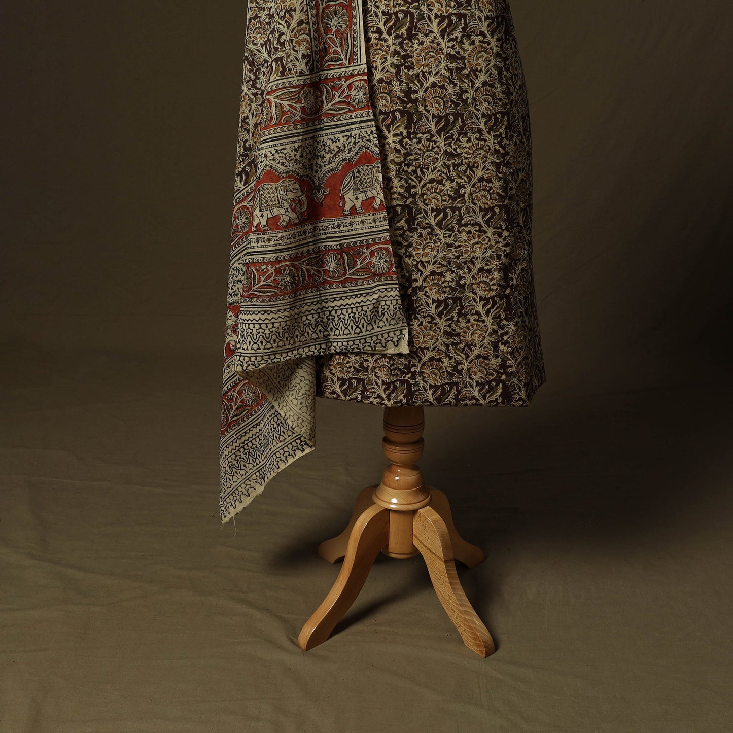 Pedana hand block print natural dyed cotton kalamkari 2pc