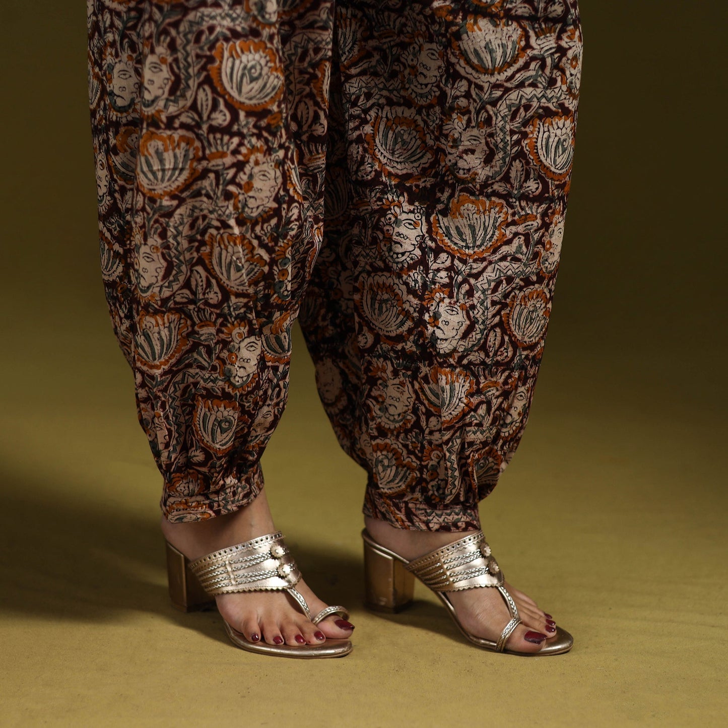Pedana hand natural dyed cotton kalamkari afghani salwar 13