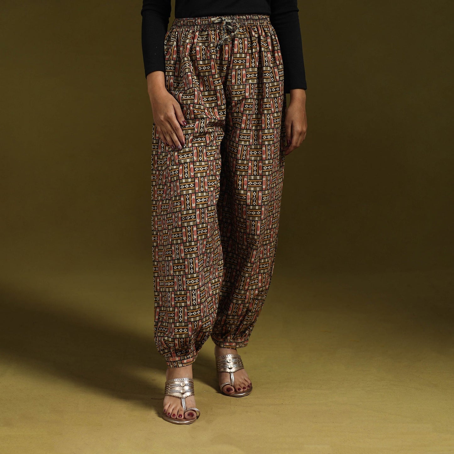 Pedana hand natural dyed cotton kalamkari afghani salwar 16