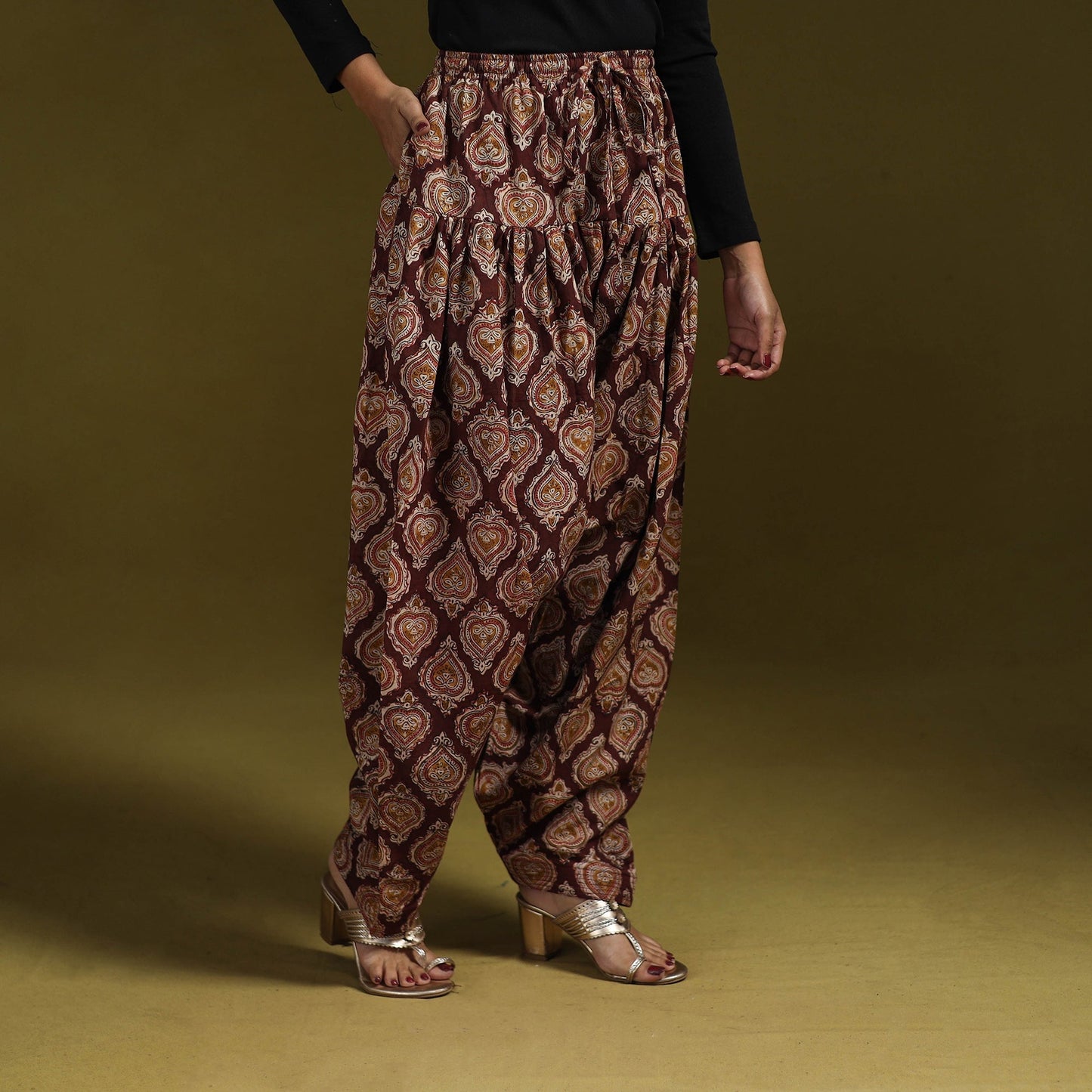 Pedana hand natural dyed cotton kalamkari salwar 01