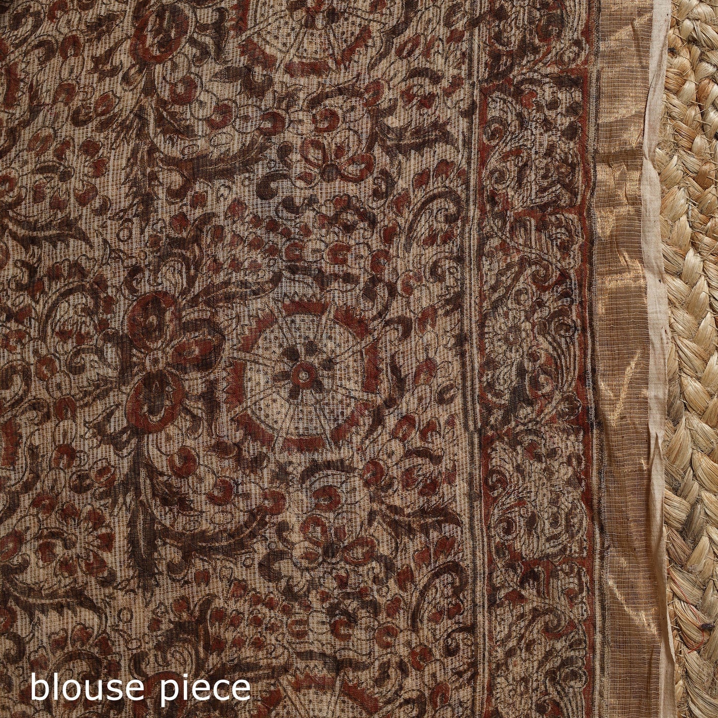Pedana hand natural dyed kota doria cotton kalamkari saree