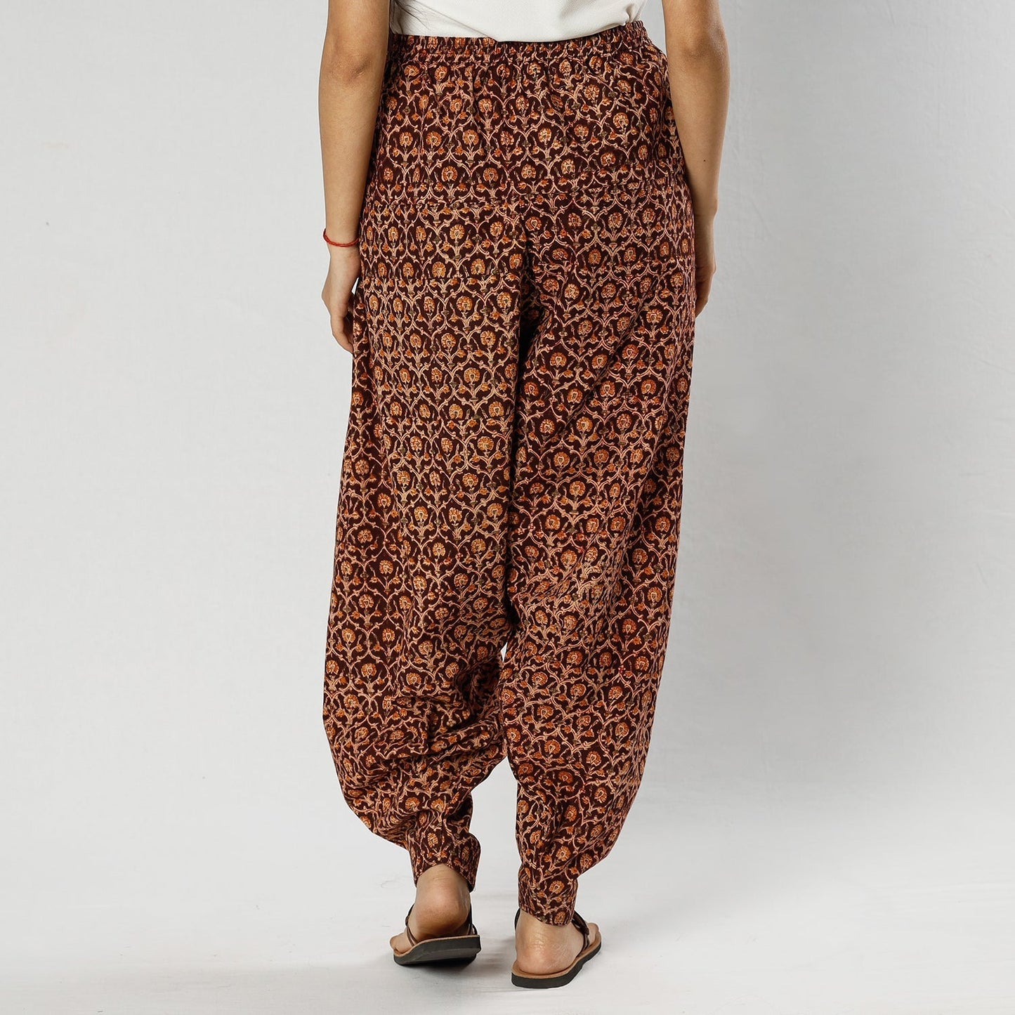 Buy Pedana Kalamkari Block Printing Cotton Elasticated Salwar Online at iTokri.com