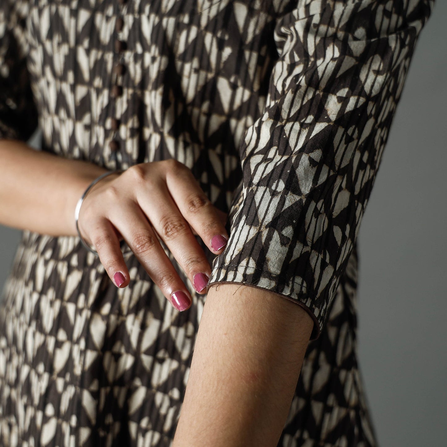 Pipad Block Printed Cotton Long Kurta for Women